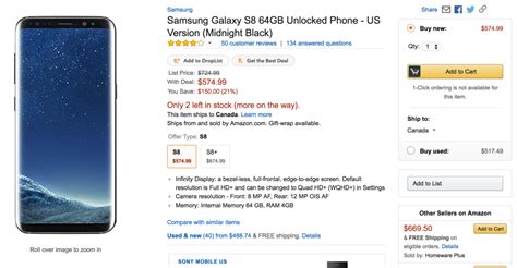 Deal: Save $150 on unlocked Galaxy S8 and Galaxy S8 Plus in US