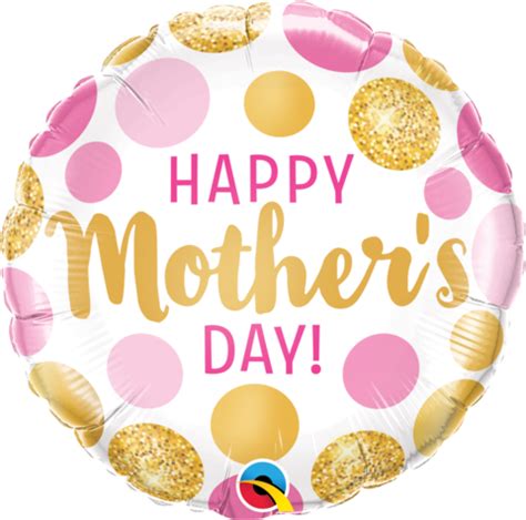 Happy Mother's Day Pink & Gold Dots 18 inch (45 cm) Foil Balloon Q55830 ...