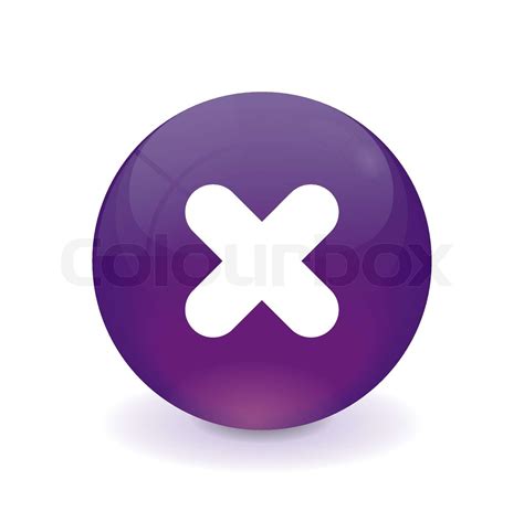 Round purple button - cancel icon | Stock vector | Colourbox