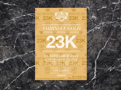 SMIRNOFF GOLD 24K INVITATION CARD by BROOKS + BANKS on Dribbble