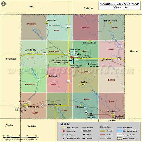 Carroll County Map, Iowa