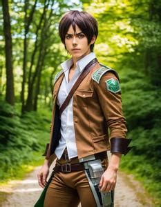 Eren Yeager Cosplay Fancy Dress. Face Swap. Insert Your Face ID:858263