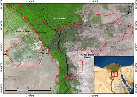 A Google Earth map of Egypt showing the location of Greater Cairo and a... | Download Scientific ...