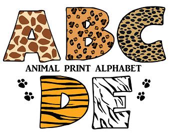 animal print letters clip art - Clipground