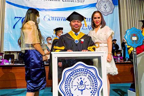 LOOK: Pacquiao earns master's degree from PCU | ABS-CBN News