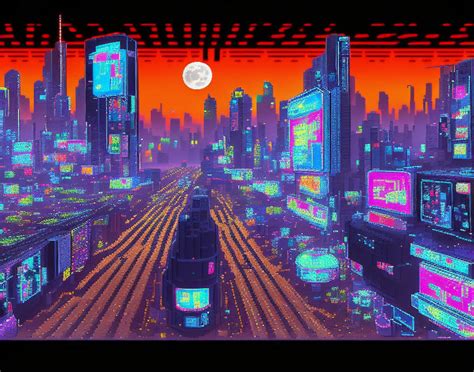 Cyberpunk City, pixelart | AI Generated by UMunchkin on DeviantArt