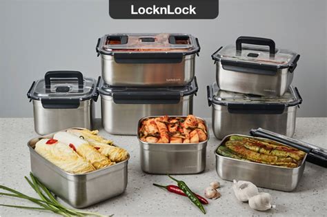 [Lock & Lock] Breathing Kimchi Containers - Stainless Steel (4 Sizes ...