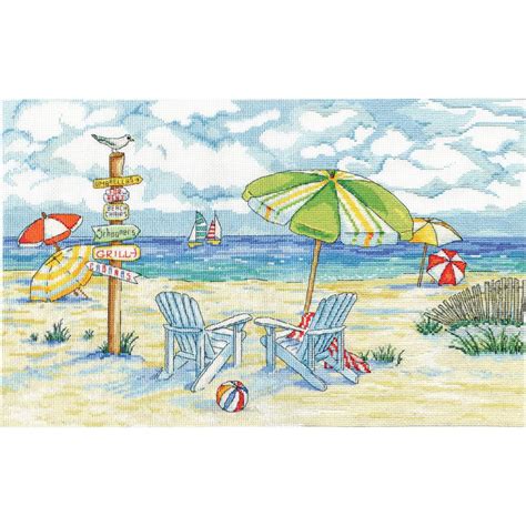 Beach Signs Counted Cross Stitch Kit by Design Works - Anabella's