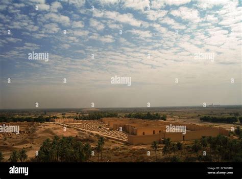 Panorama of partially restored Babylon ruins, Iraq Stock Photo - Alamy