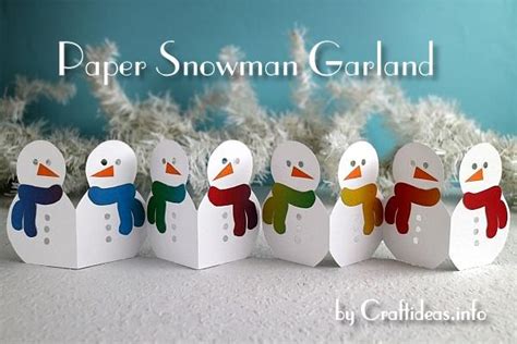 Christmas or Winter Craft - Paper Snowman Garland