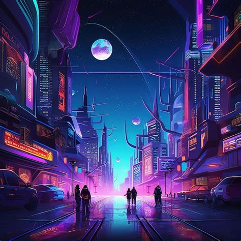 Cyberpunk city abstract illustration futuristic city dystoptic artwork at night 4k wallpaper ...