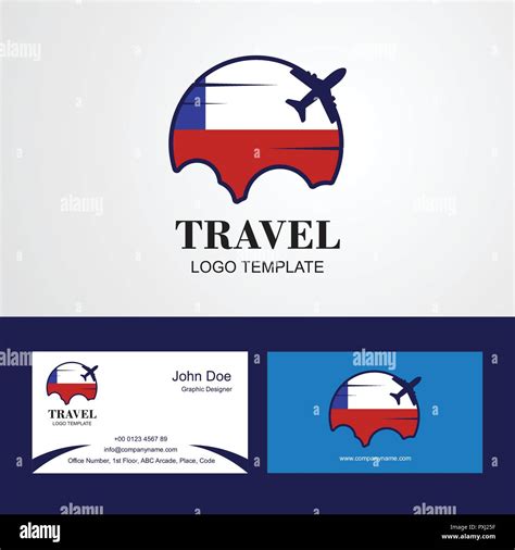 Travel Chile Flag Logo and Visiting Card Design Stock Vector Image ...