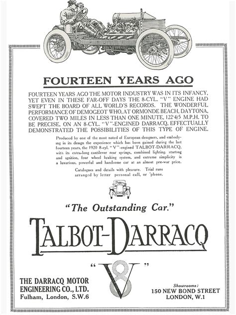 "The 1920s Talbot Darracq V8 " Poster by taspaul | Redbubble