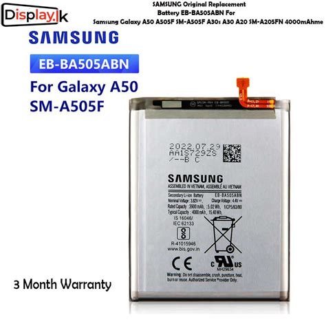 SAMSUNG A50 Original Battery - Display.LK