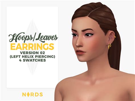 Hoops & Leaves V2: A Sims 4 CC Earrings