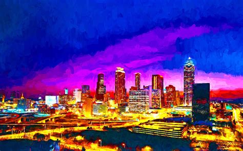 Atlanta Skyline Painting by Theo Westlake - Fine Art America