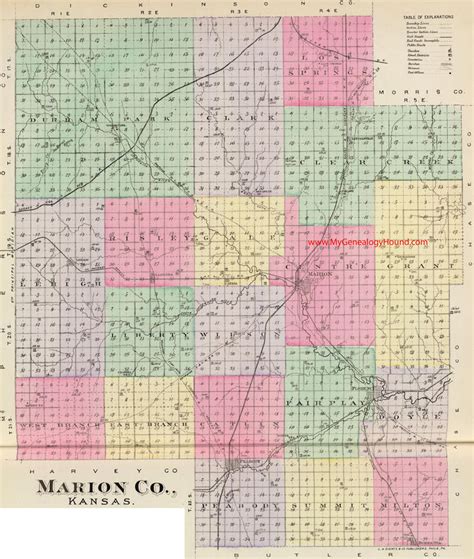 Marion County, Kansas 1887 Map