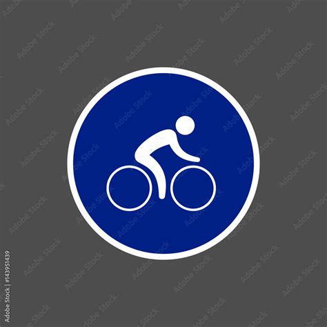 Bicycle road sign, vector isolated cyclist symbol. Stock Vector | Adobe ...