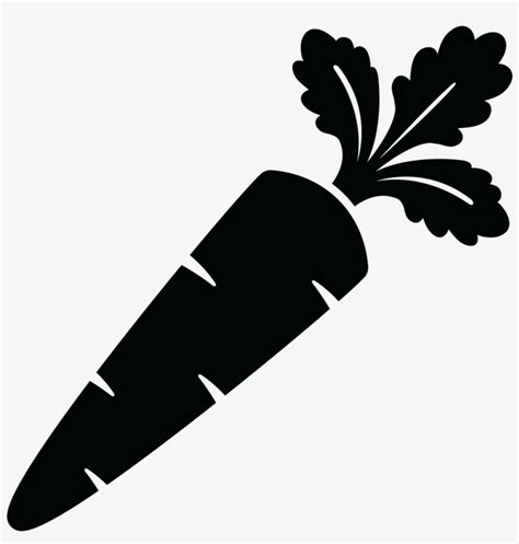 Carrot Icon Vegan - Black And White Carrot Vector Transparent PNG ...