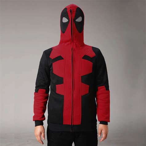 Hoodie Men 2016 Black Cosplay Deadpool Hoodie Costume Adult Men Hoodies ...