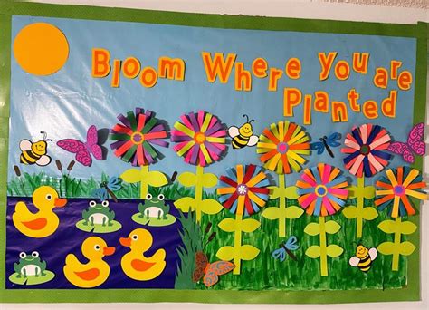 Teachers School SPRING Bulletin Board / Cardstock/bloom Where You Are Planted/classroom ...