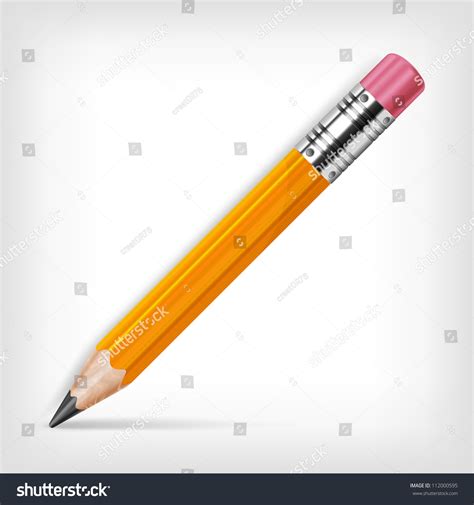 Wooden Sharp Pencil Isolated On White Stock Vector (Royalty Free ...