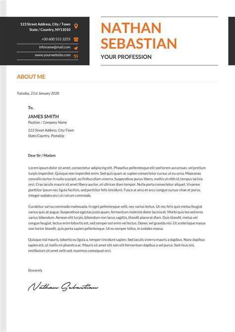 Impactful Cover Letter Template for download in word format (doc/docx)