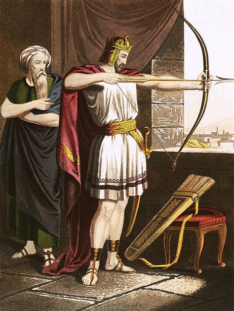 Joash Shooting Arrows At The Command Of Elisha Painting by English School