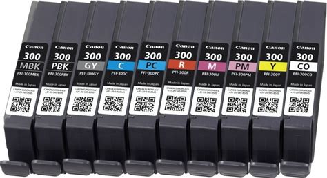 Canon PFI-300 Multipack mit allen 10 Tinten für imagePROGRAF PRO-300 ...