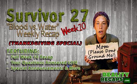 Your Reality Recaps: Survivor: “Blood vs. Water” Episode 10 ...