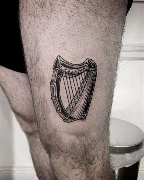 30 Pretty Harp Tattoos You Will Love | Tattoos, Tattoo you, Geometric ...