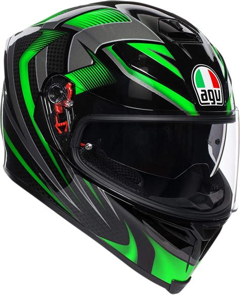 Amazon.com: AGV Unisex-Adult Full Face K-5S Hurricane 2.0 Motorcycle Helmet Green XX-Large ...