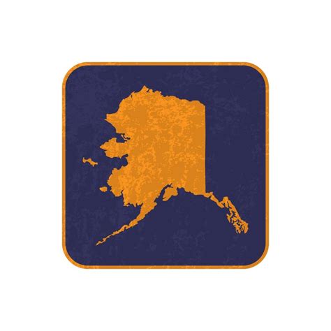 Alaska state map square with grunge texture. Vector illustration ...