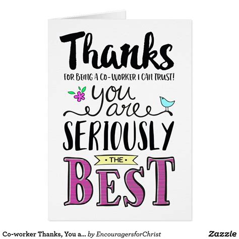 Co-worker Thanks, You are SERIOUSLY the best! | Zazzle.com in 2021 ...