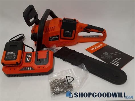 Voltask Brushless Cordless Chainsaw & Accessories 8pc - shopgoodwill.com