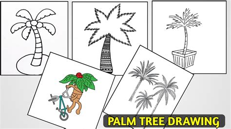 How to Draw a – A Step-by-Step Palm Tree Drawing Tutorial || palm tree ...