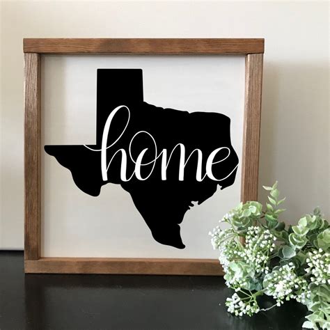 Texas Home Sign Texas Wood Sign Farmhouse Sign Texas Decor - Etsy