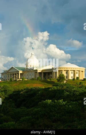 Republic of Palau Capitol Building, Babeldaob Island, Palau Stock Photo ...