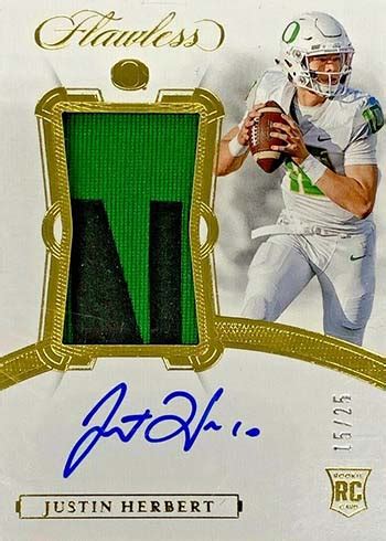 Justin Herbert Rookie Card Countdown and What's the Most Valuable