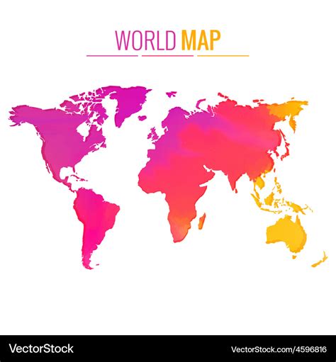 Colorful world map design Royalty Free Vector Image