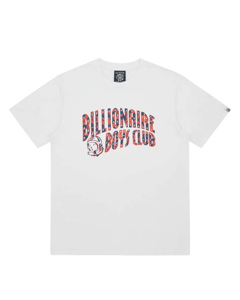 Billionaire Boys Club Mens Hibiscus Camo Arch Logo T Shirt, White Tee