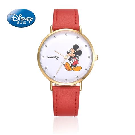 Disney Mickey mouse children boys girls leather quartz casual ...