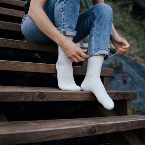 Traditional Merino Wool Socks White - Woolville.com