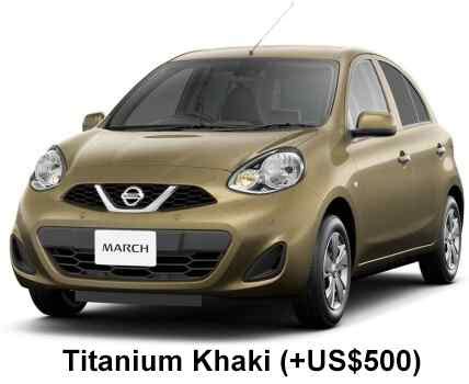 New Nissan March Body colors, Full variation of exterior colours selection