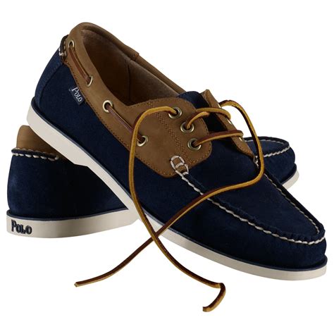 Polo Ralph Lauren Bienne Suede and Leather Boat Shoes in Blue for Men ...