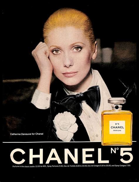 1976 Chanel No 5 Perfume Vintage PRINT AD Catherine Deneuve Portrait ...