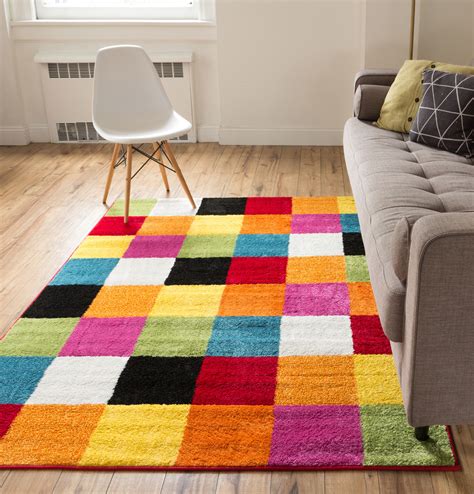 Well Woven Modern Rug Squares Multi Geometric Accent 3'3" x 5' Area Rug ...