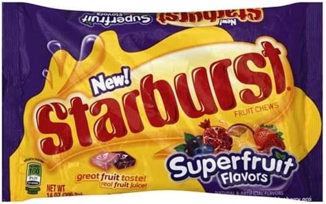 Starburst Superfruit Flavors Fruit Chews - 14 oz, Nutrition Information ...