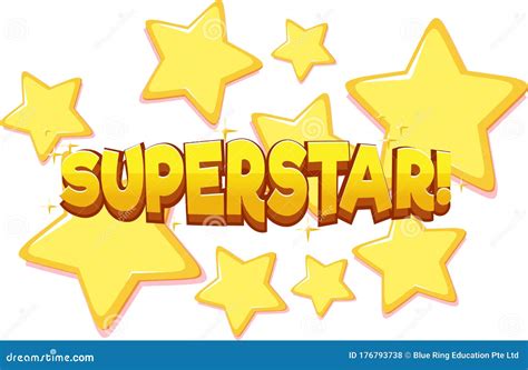 Font Design for Word Superstar on White Background Stock Vector - Illustration of linguistic ...