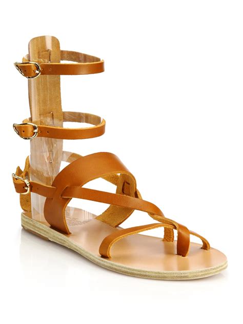 Lyst - Ancient Greek Sandals Alethea Leather Mid-gladiator Sandals in Brown